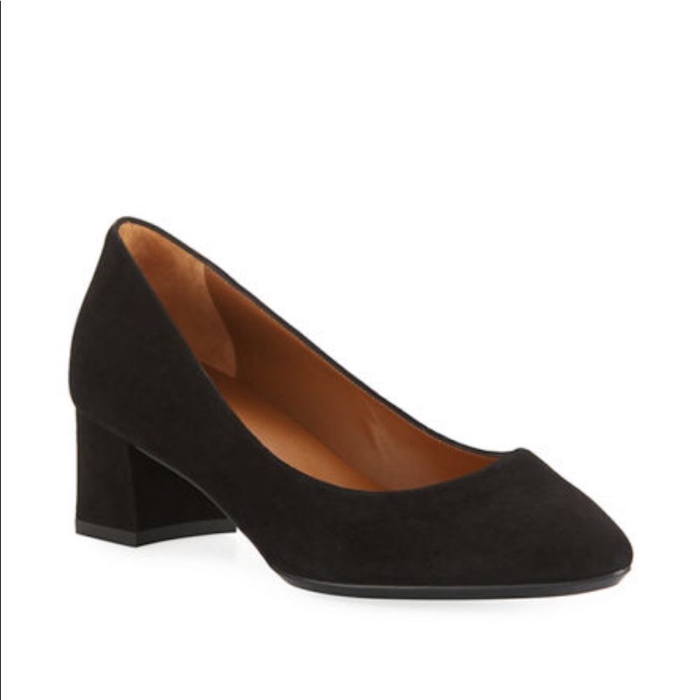 AQUATALIA weatherproof Black suede block heel Sz 8